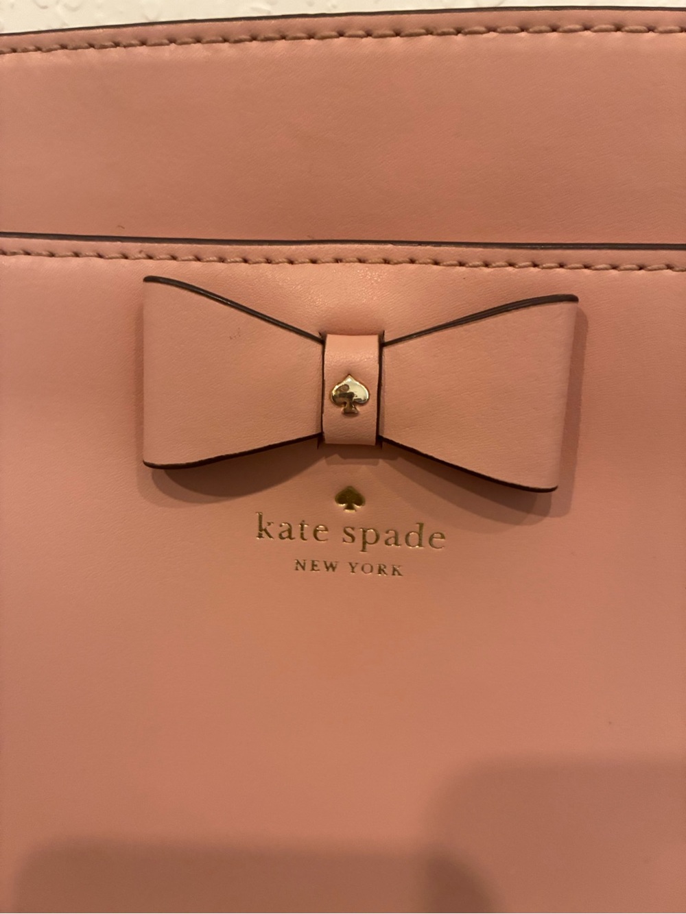 kate spade Pink Leather Tote with Bow Accent